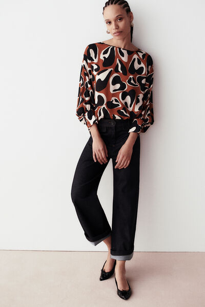 Blusa Marie Lou marrone cognac donna