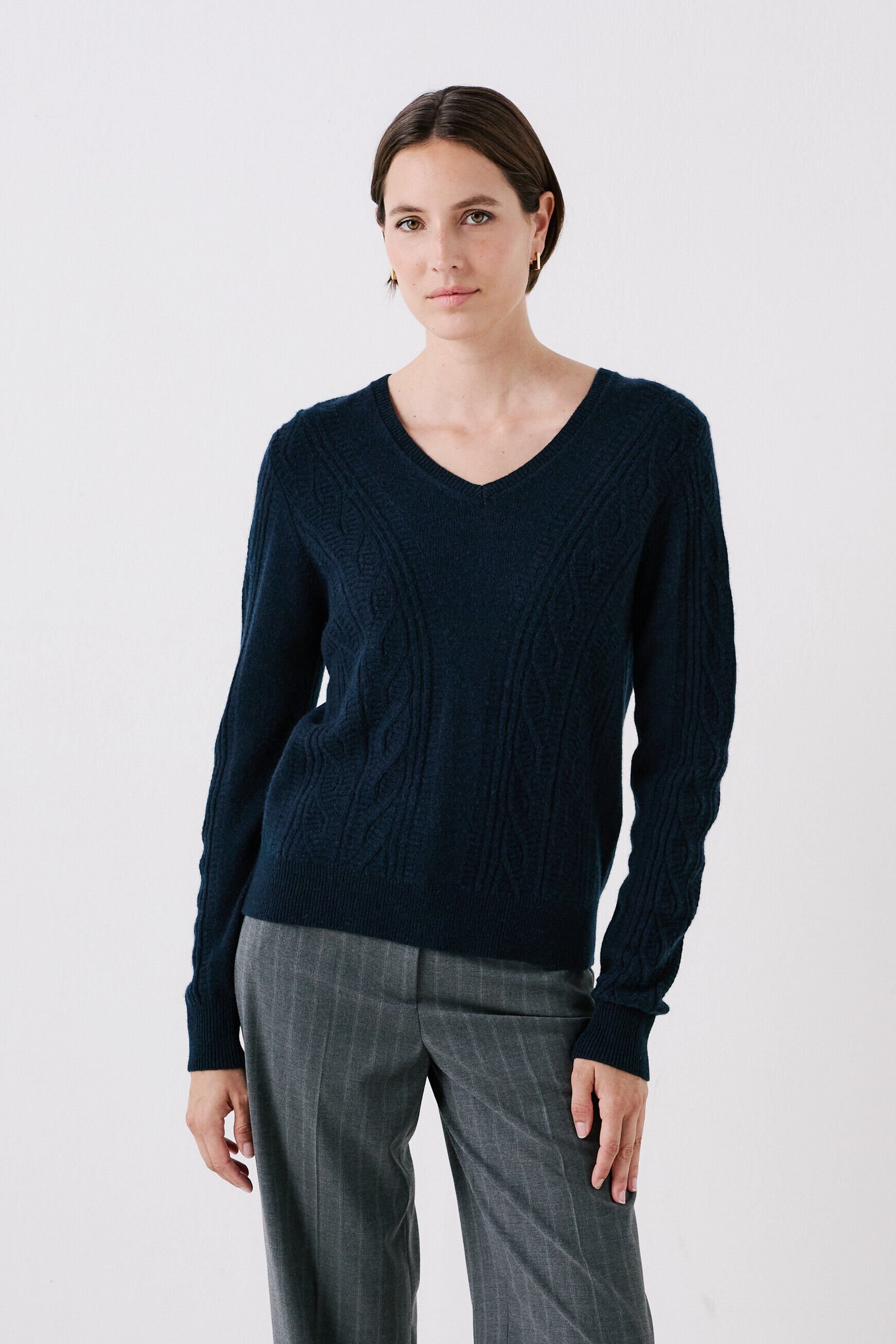 Pull mlise bleu marine femme