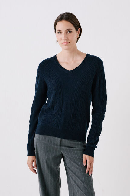 Pull mlise bleu marine femme