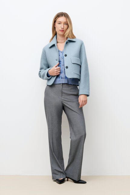Veste Vibrante2 100% laine bleu gris femme