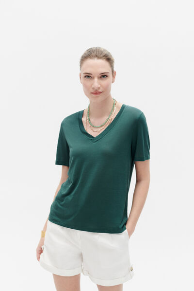 Tshirt tini bleu turquoise femme