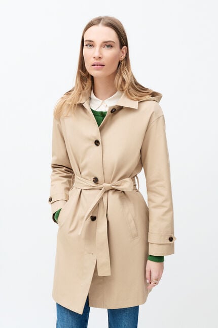 trench gabardine sabbia donna