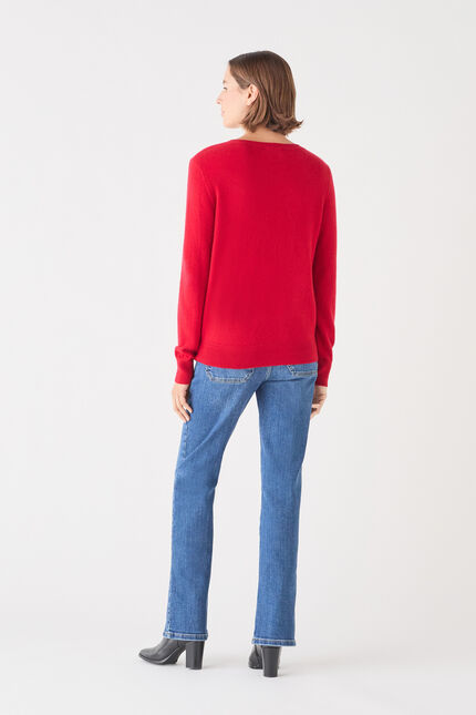 Pull magda2 100 % cachemire rouge femme