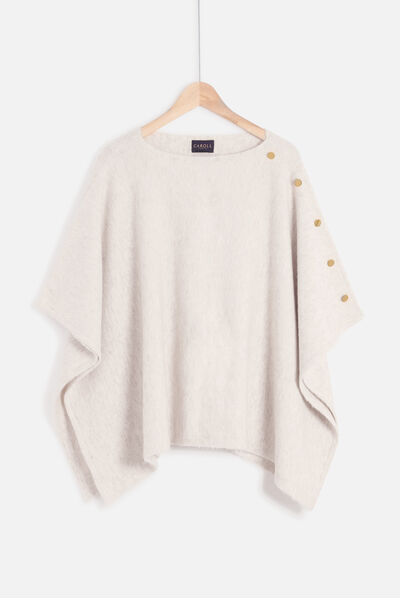 poncho lisa b beige femme