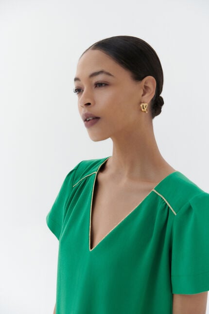 Robe raffy vert menthe femme