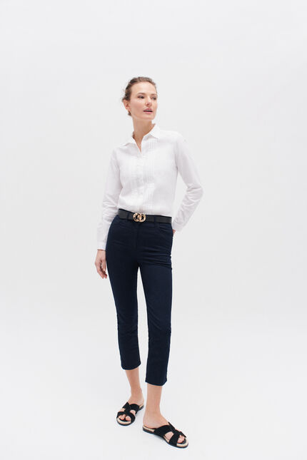 pantacourt mason bleu marine femme