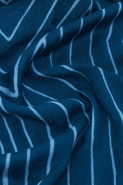 Foulard linea 100 % laine bleu canard femme
