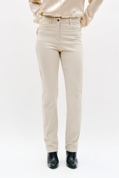 Pantaloni dritti Darling beige donna
