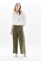 100% linen pandi trousers khaki green woman