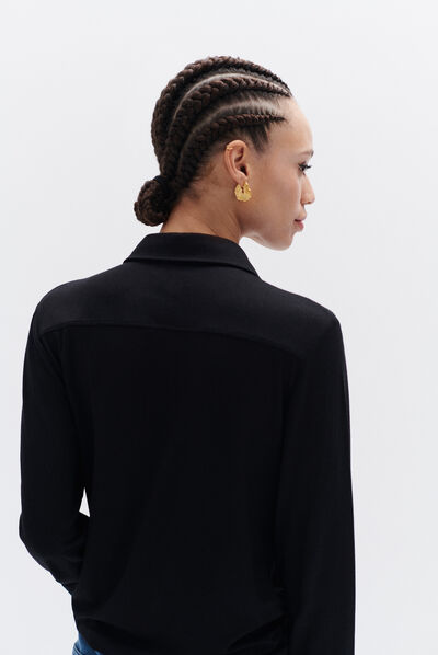 Camisa em jersey Albi preto mulher