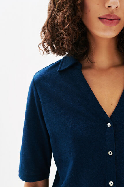 T-shirt Tevelina bleu marine femme
