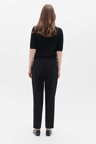 Pantalon pline noir femme