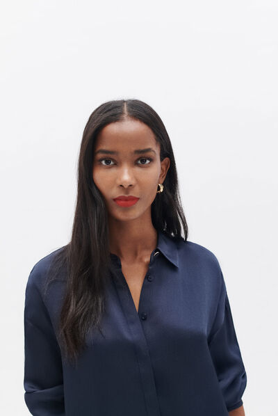 Camisa caby2 azul-marinho mulher