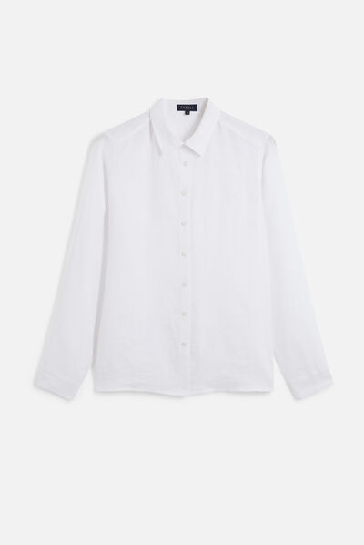 Camisa Brenda 100% linho branco mulher