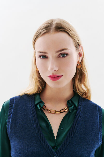 Gilet milou bleu marine femme