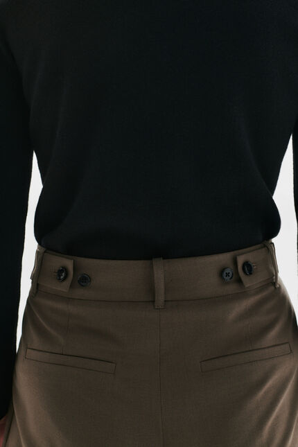 Pantalon Pliage taupe femme