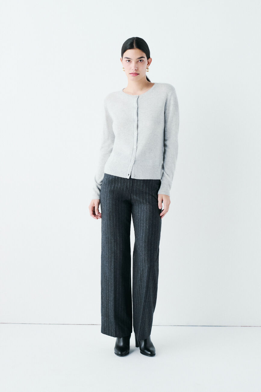 mcaroline 100% cashmere cardigan light grey woman