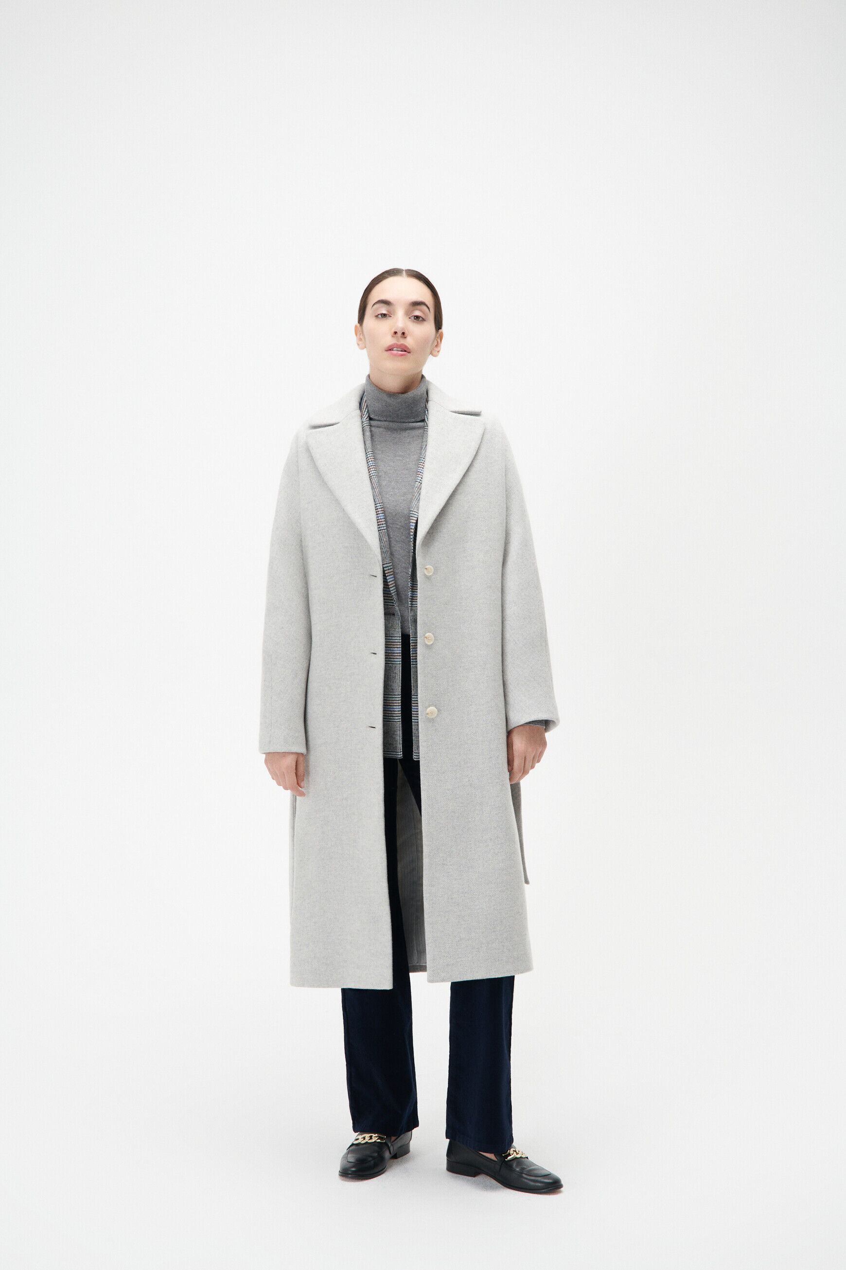 Manteau femme hotsell gris clair cintré