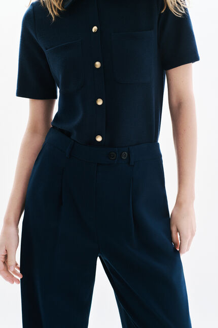 Pantalon Pvicky bleu marine femme