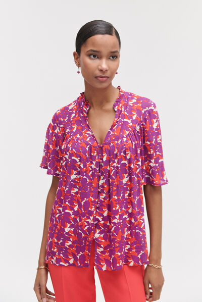Camicia Tokyo a motivi rosso donna
