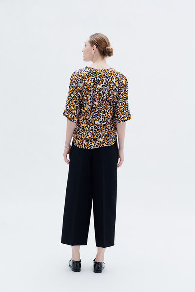 Camisa cado3 castanho conhaque mulher