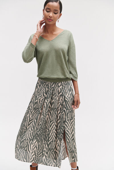 jupe santana safari vert kaki femme