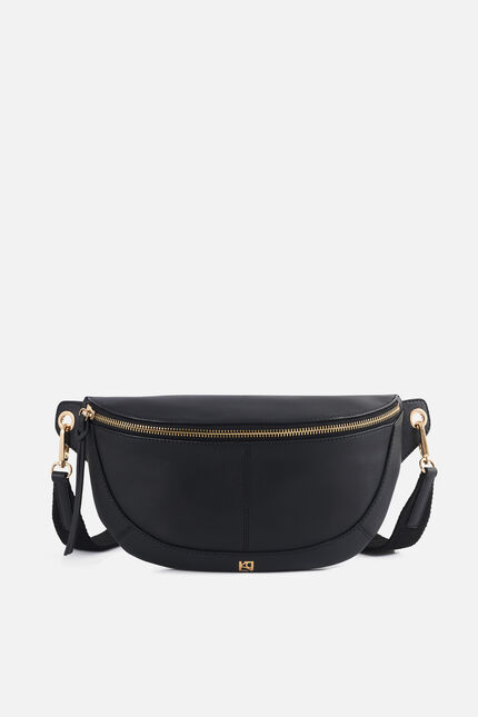 Banane savana en cuir naturel noir femme
