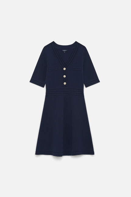 rudie jurk marineblauw vrouw