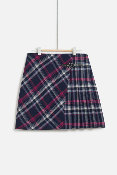 jupe margaret plaid bleu marine femme