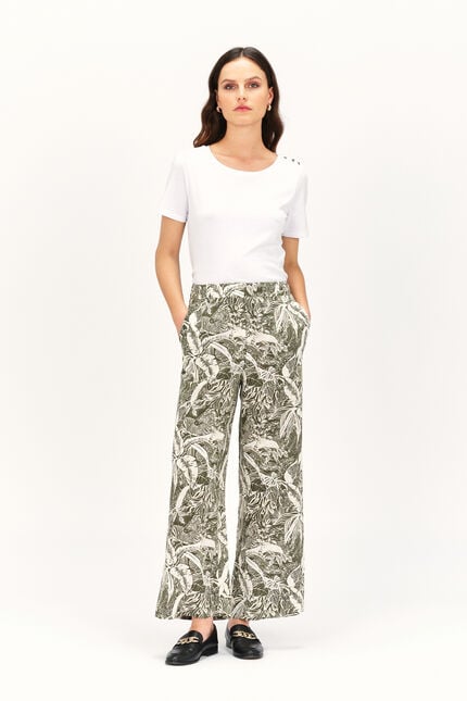 Pantalon panda vert kaki femme