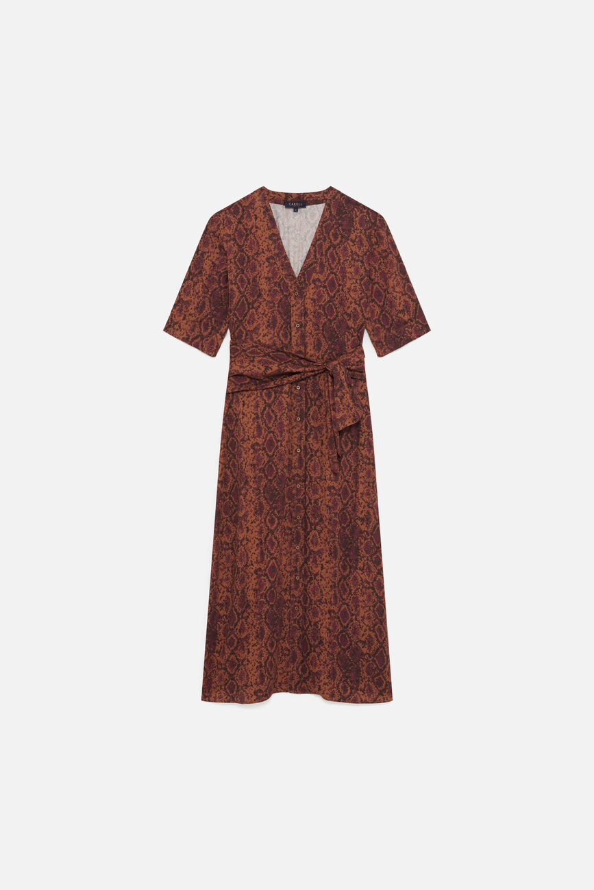Robe Relisa marron cognac femme