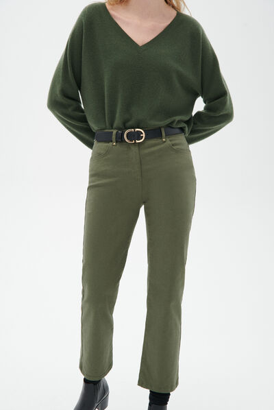Pantalon pcomo vert kaki femme