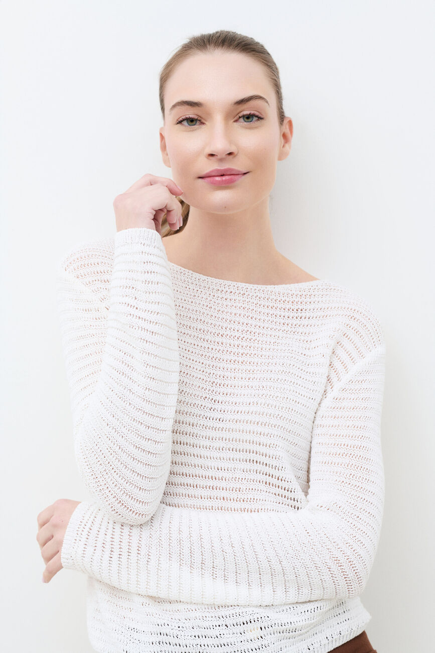 Pull Maldives blanc femme
