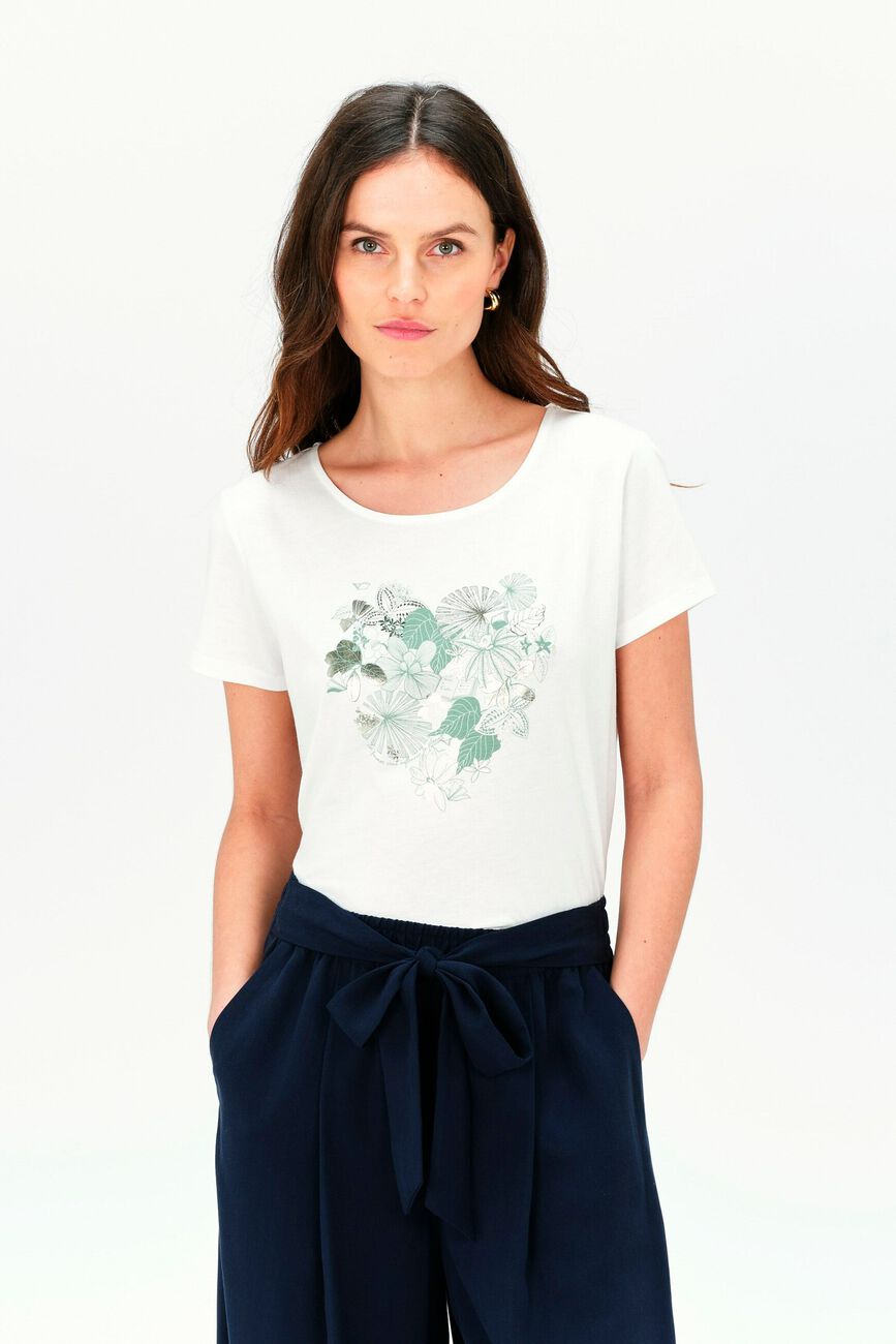 T-shirt toutes à l'école taxime heart blanc femme