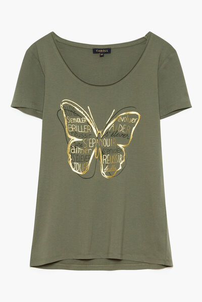 T-shirt Jamelia verde cachi donna