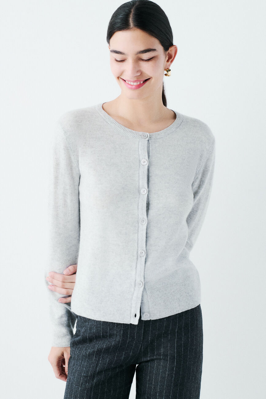 mcaroline 100% cashmere cardigan light grey woman