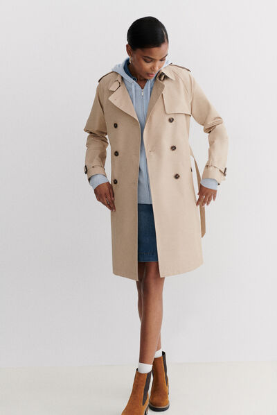trench max beige mulher