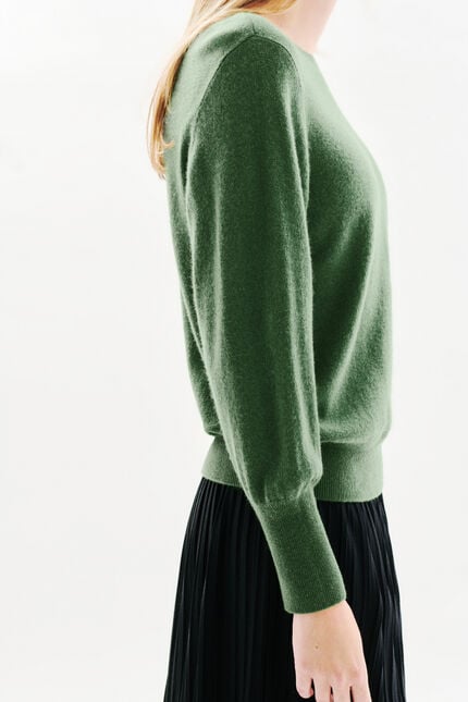 mchelsea maglione 100% cachemire verde donna