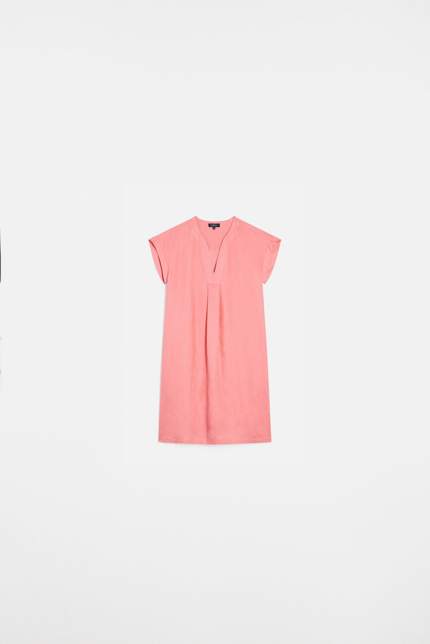 robe mirabelle 100% lin rose vif femme