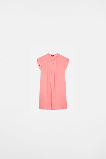 Abito Mirabelle 100% lino rosa vivo donna
