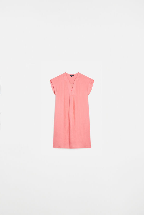 robe mirabelle 100% lin rose vif femme