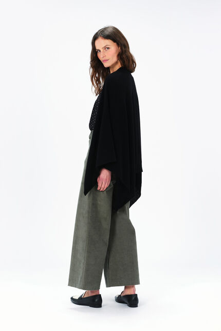 Poncho hera 100% cachemire noir femme