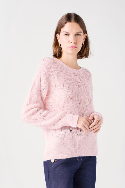 Maglione mgordon Made in Italy rosa pastello donna