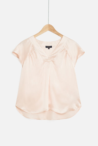 Blusa 100% seta Tatiana rosa chiaro donna