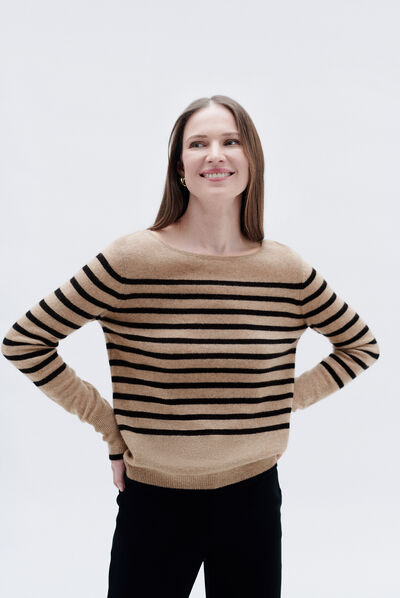 Pull mzoely beige femme
