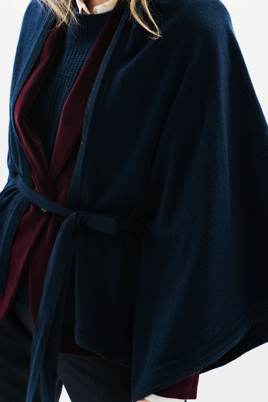 Albano poncho navy blue woman