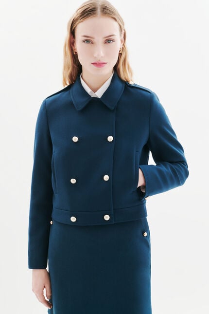 Chaqueta Vicomte azul petróleo mujer