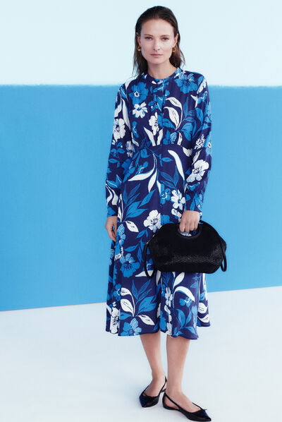 robe janet fleurie bleu femme