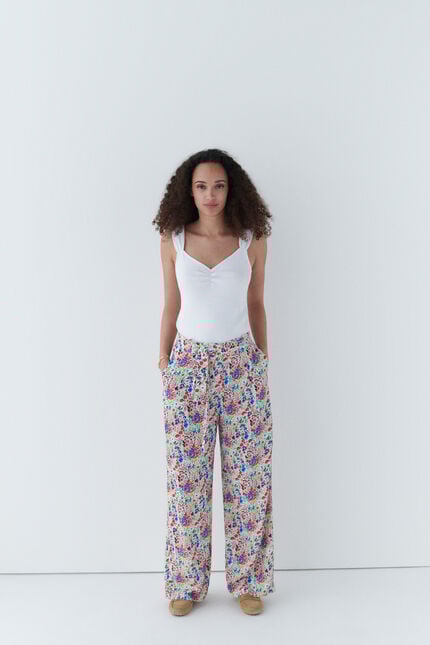 Pantalon pampille denim stone femme