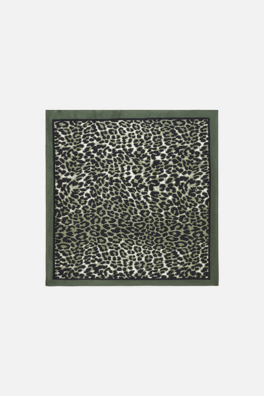 Beasty 100% silk scarf khaki green woman